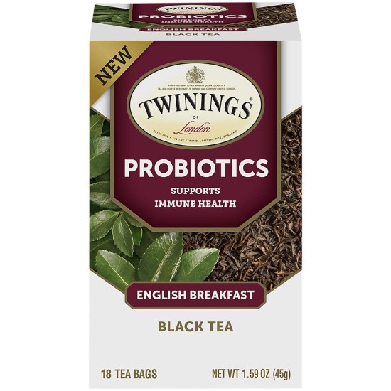  of London Probiotics Black Tea Supports Immune Health English Breakfast, 18 Tea Bags