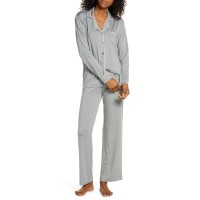 UGG Women’s Lenon Star Print Jersey Knit Pajama Set, Grey,  Medium