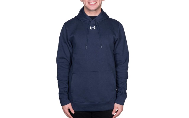  Men’s Hustle Fleece Hoodie, Blue, Large