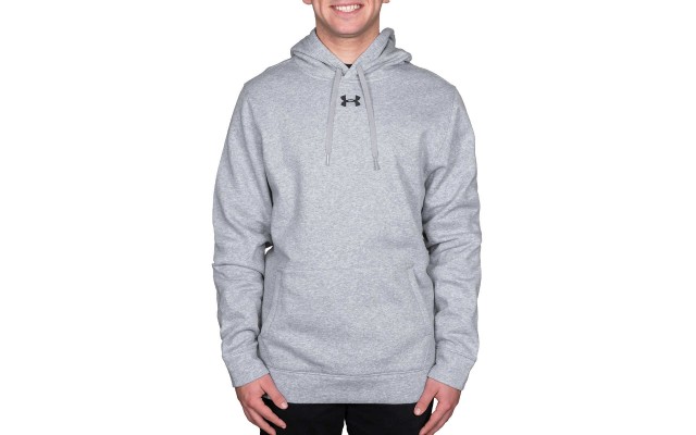  Men’s Hustle Fleece Hoodie, Gray, Large
