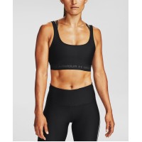Under Armour Womens Compression Cross-Back Mid-Impact Sports Bra, Black, Small