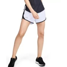 Under Armour Women’s Fly By 2.0 Running Shorts, White/Black, Large
