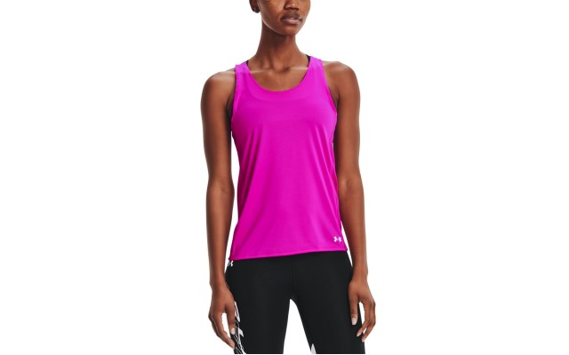  Women’s Fly By Mesh-Back Tank Top, Meteor Pink, Medium