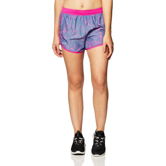  Women’s Fly By Printed Shorts, Purple, X-Large