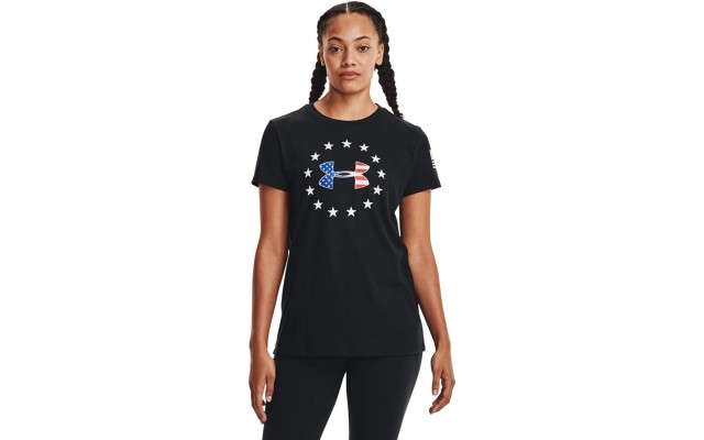  Women’s Freedom Logo T-Shirt, Black, Large