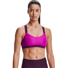 Under Armour Women’s HeatGear Low Impact Sports Bra, Pink, Small