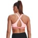  Women’s HeatGear Medium Impact Sports Bra, Pink, X-Large