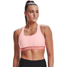 Under Armour Women’s HeatGear Medium Impact Sports Bra, Dark Pink , Small