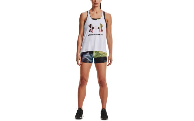  Women’s HeatGear Printed Shorts, Black, Small