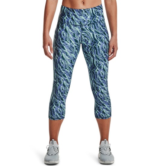  Women’s Printed Cropped Leggings, Blue, X-Small