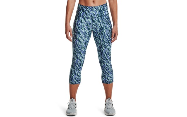  Women’s Printed Cropped Leggings, Blue, X-Small