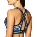  Women’s Printed Cross-Back Medium Impact Sports Bra, Navy, Medium