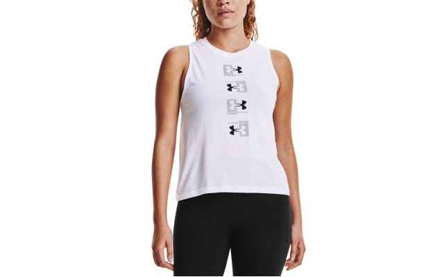  Women’s Repeat Ua Tech Tank Top, White, X-Large