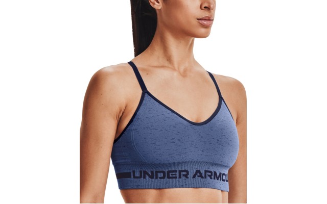  Womens Seamless Low Longline Sports Bra, Midnight Navy, Medium