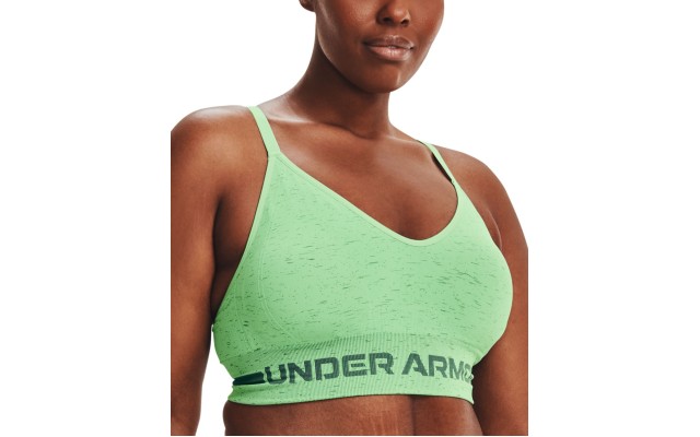  Women’s Ua Seamless Long-Line Low-Impact Sports Bra, Liberty Green, Small