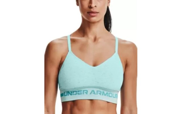  Women’s Ua Seamless Long-Line Low-Impact Sports Bra, Tuırquoise, X-Large