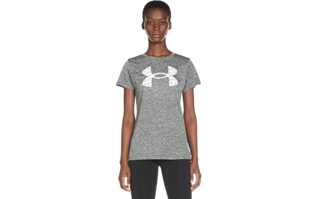  Women’s Ua Tech Logo T-Shirt, Gray, X-Small