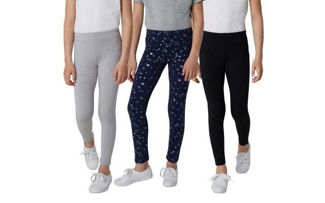  Youth 3-pack Legging, Black, One Color, Large (14/16)