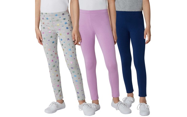  Youth 3-pack Legging, Purple, One Color, Medium (10/12)
