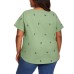  Ladies' Embroidered Tee, Green, X-Small