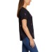  Ladies' Embroidered Tee, Black, Medium