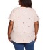  Ladies' Embroidered Tee, Pink, X-Small