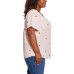  Ladies' Embroidered Tee, Pink, Medium