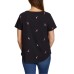  Ladies' Embroidered Tee, Black, X-Small