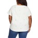  Ladies' Embroidered Tee, White, X-Small