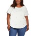  Ladies' Embroidered Tee, White, Large