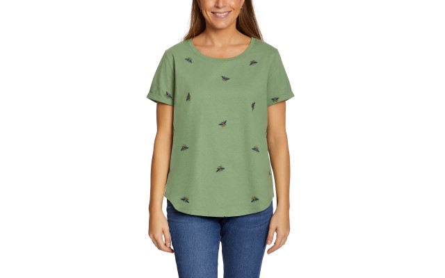  Ladies' Embroidered Tee, Green, X-Large