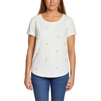 Vintage America Ladies' Embroidered Tee, White, X-Large