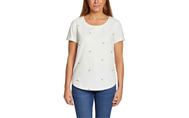  Ladies' Embroidered Tee, White, XX-Large