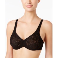 Wacoal Women's Halo Lace Full Coverage Underwire Bras, Black, 40C