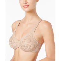 Wacoal Women's Halo Lace Full Coverage Underwire Bras, Beige, 36DD