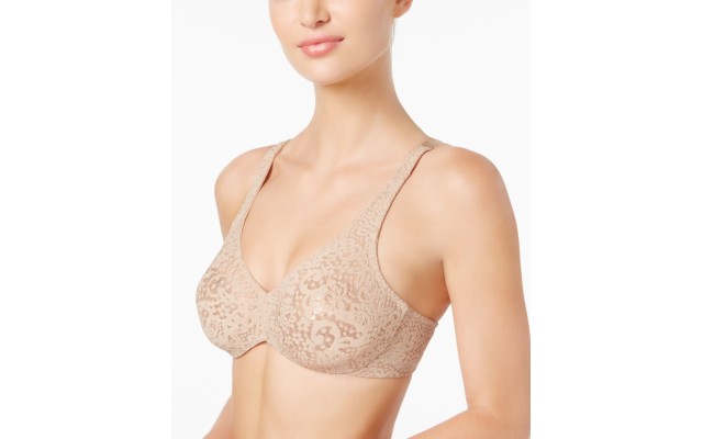  Women's Halo Lace Full Coverage Underwire Bras, Beige, 36DD