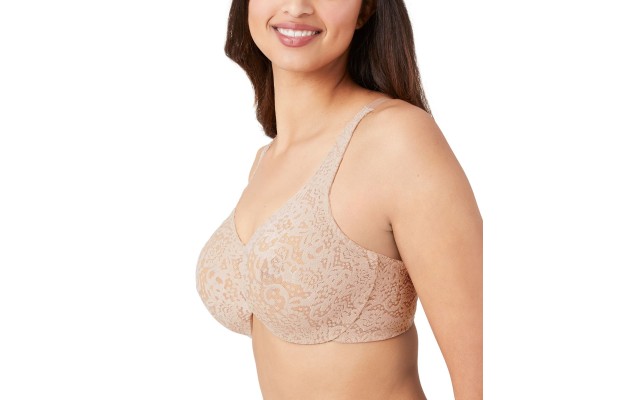  Women’s Plus-size Halo Lace Full Coverage Underwire Bra, Beige, 36C