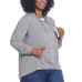  Ladies' Gingham Hoodie, Black, Large