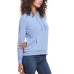  Ladies' Gingham Hoodie, Light Blue, X-Small