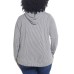  Ladies' Gingham Hoodie, Black, Medium