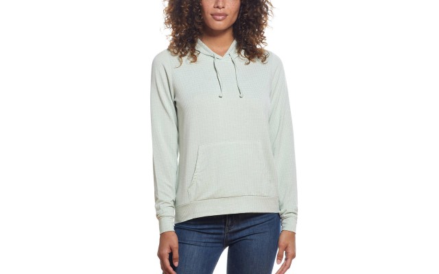  Ladies' Gingham Hoodie, Green, XX-Large