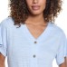  Ladies' Tie Front Top, Blue, X-Large