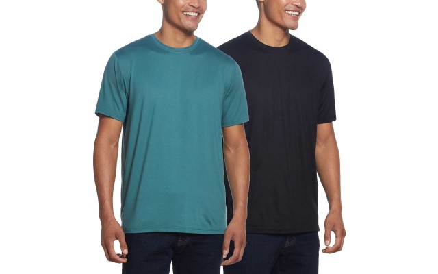  Men's Stretch Tee, 2-pack, Green, X-Large Tall