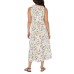  Ladies' Long Linen Blend Dress, White, Large