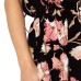  Ladies' Long Linen Blend Dress, Black, X-Small