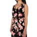  Ladies' Long Linen Blend Dress, Black, X-Small