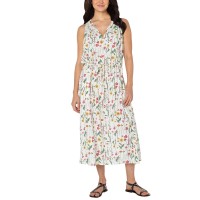 Well Worn Ladies' Long Linen Blend Dress, White, Medium