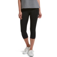 Women’s Hue Reversible Terry Capri Leggings, Black, Medium / Large