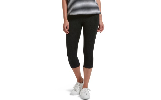 Women’s  Reversible Terry Capri Leggings, Black, Medium / Large
