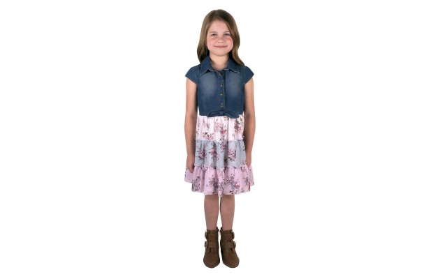  Kids' Dress, Pink, One Color, 5